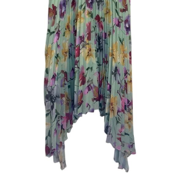 Not For Sale Kensie Dress Women 6 Green Mini Crinkle Floral Flutter - Picture 5 of 10